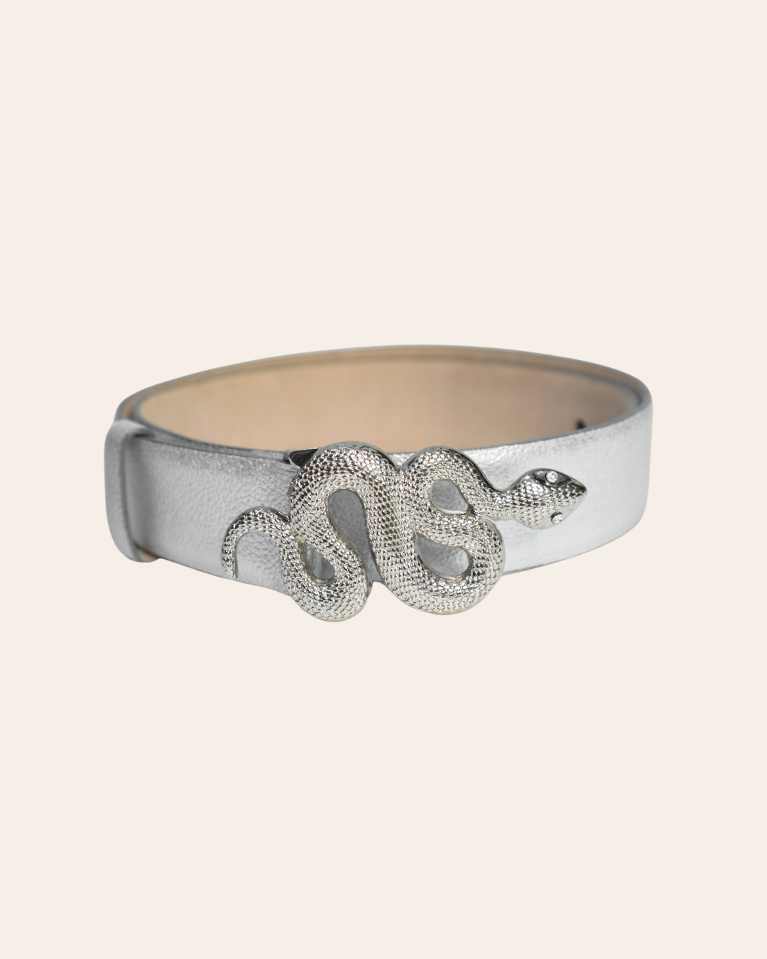 Correa Serpiente Plateada - Plata liso