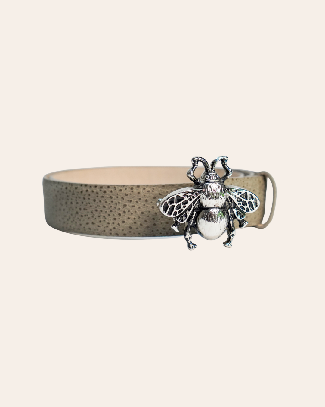 Correa Abeja Plateada - Gris rugoso