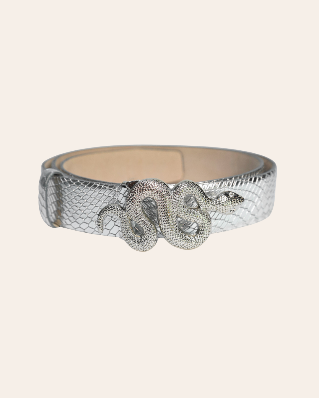 Correa Serpiente Plateada - Anaconda plata