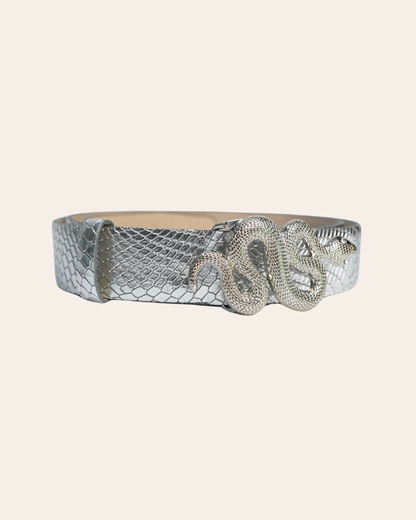 Correa Serpiente Plateada - Anaconda plata